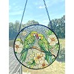 Parrot Couple Suncatcher - Large Circle in Use 