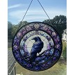 Raven Glass Decor Window Panel 